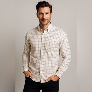 J. Crew Men's Pink and Blue Checkered Shirt